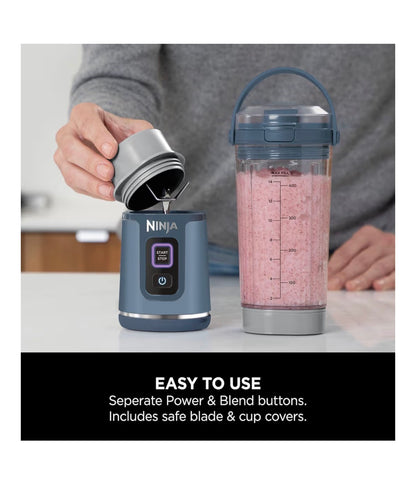 Blast Portable Blender, 530ml, Leakproof Lid & Sip Spout, Powerful Cordless Mini Blender, Rechargeable, Portable Smoothies, Protein Shakes, Blends Ice & Frozen Fruit, Denim Blue, BC151UKNV