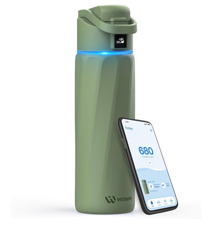 Boost Smart Water Bottle that Reminds You to Drink, 24oz BPA-Free Stainless Steel Vacuum Insulated Bottle, Wide Mouth Water Tracker Bottle with APP, Ideal for Christmas, Thanksgiving Day