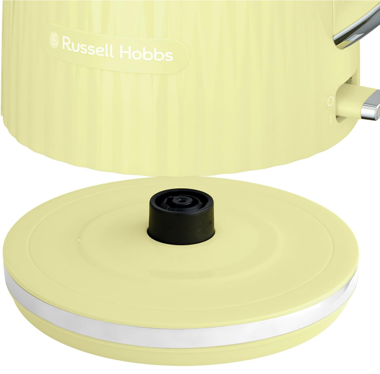Russell Hobbs Electric Kettle (Hot Water, Tea or Coffee, 1.7L, Push to Open Lid, Perfect Pour Spout, Removable Washable Filter, Illuminated Switch, Chrome Accents, Lemon, 3000W) Eden 27363