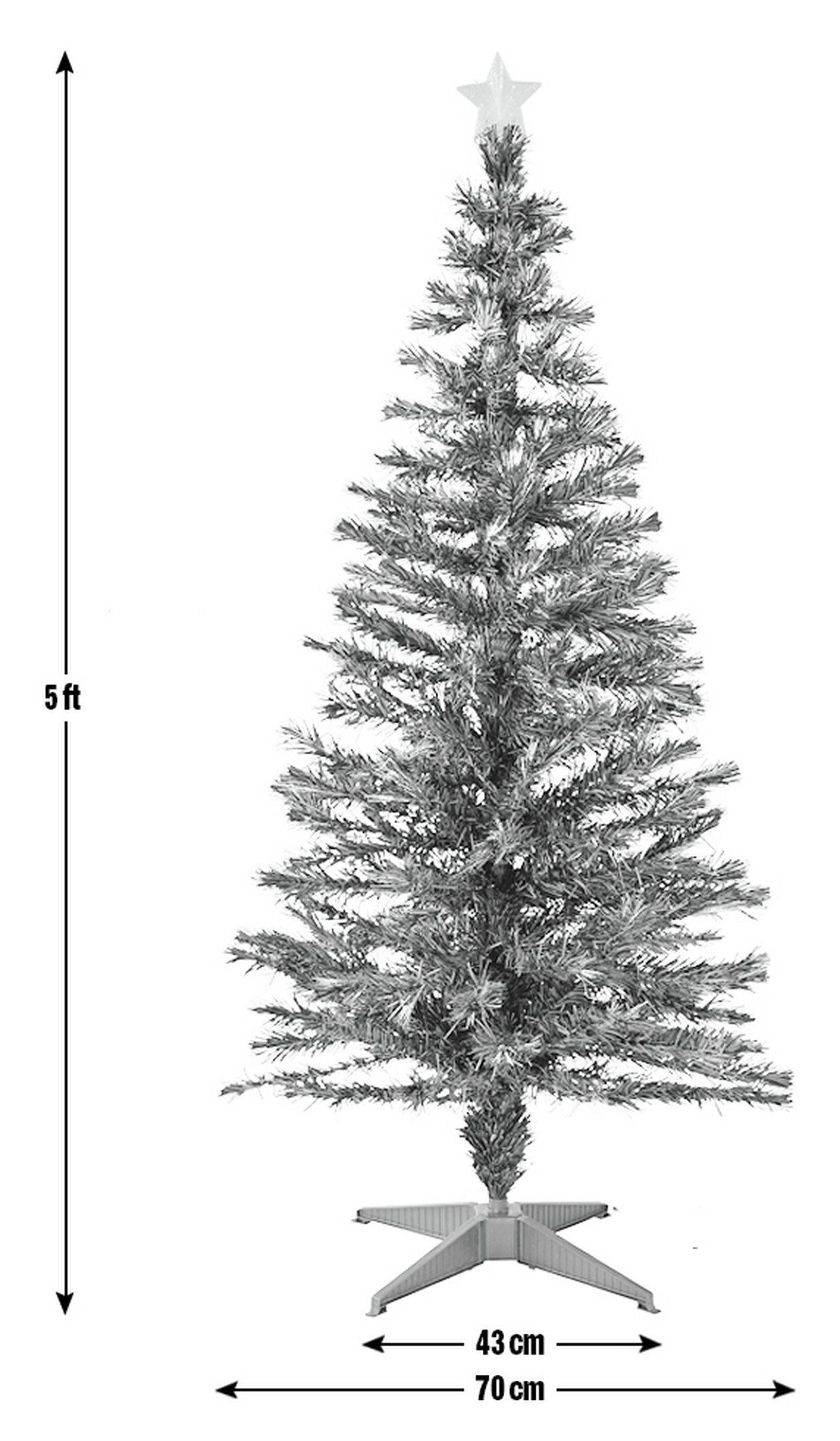 5ft Fibre Optic Warm White Star
Christmas Tree