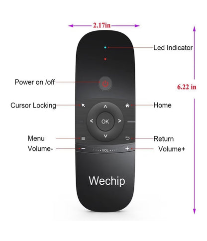 WeChip Mini Air Fly Mouse Remote 2.4G Motion Sensing Controller with Keyboard for Android TV Box/PC/TV