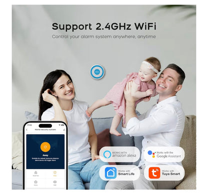 Wireless Home Security Systems– No Monthly Fee, App & Smart Voice Control (Alexa & Google), DIY Installation, Loud Siren, Door/Window & Motion Sensors, Compatible with Smart Life & Tuya Apps
