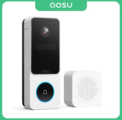 AOSU 3MP Wireless Doorbell Video Intercom – Smart Wi-Fi, Human Detection, Alexa Compatible