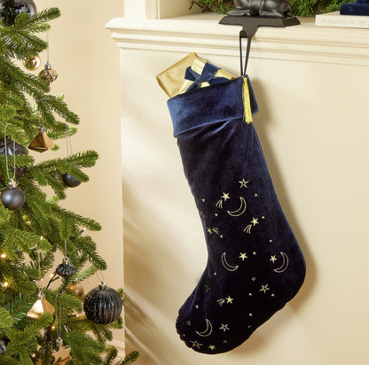 Navy Blue Gold Moons and Starts
Christmas Stocking