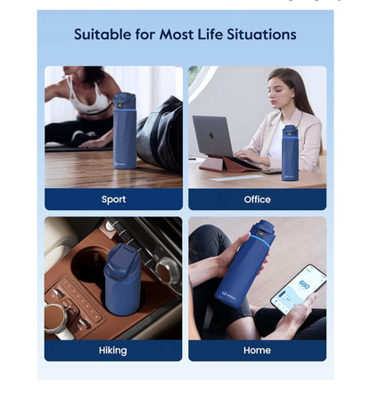 Boost Smart Water Bottle that Reminds You to Drink, 24oz BPA-Free Stainless Steel Vacuum Insulated Bottle, Wide Mouth Water Tracker Bottle with APP, Ideal for Christmas, Thanksgiving Day