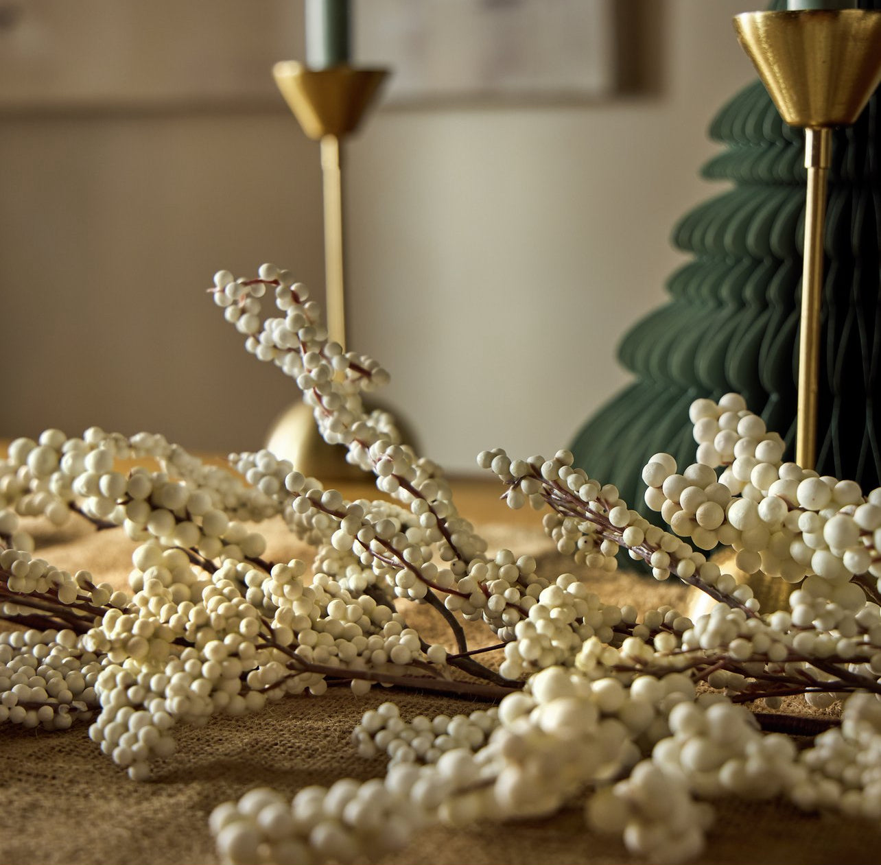 White Berry Christmas Garland