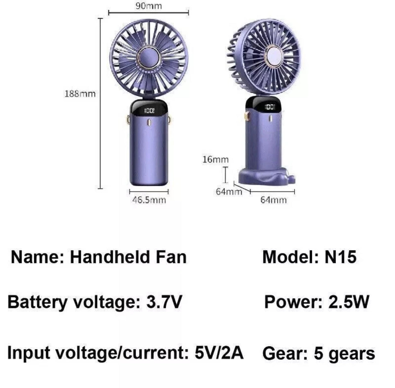 Portable Hand-Held Mini Folding Desk Fan – USB Rechargeable | Compact Cooling for Home, Office & Travel (UK)