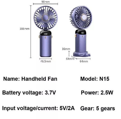 Portable Hand-Held Mini Folding Desk Fan – USB Rechargeable | Compact Cooling for Home, Office & Travel (UK)