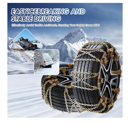 Ninonly Snow Chains for Cars 6PCS Universal Snow Chains Emergency Traction Tire Chains All Season for Vehicle Car Truck SUV fit Tyre Width 195mm-265mm for Mud,Sand, Snow,Ice,Climbing