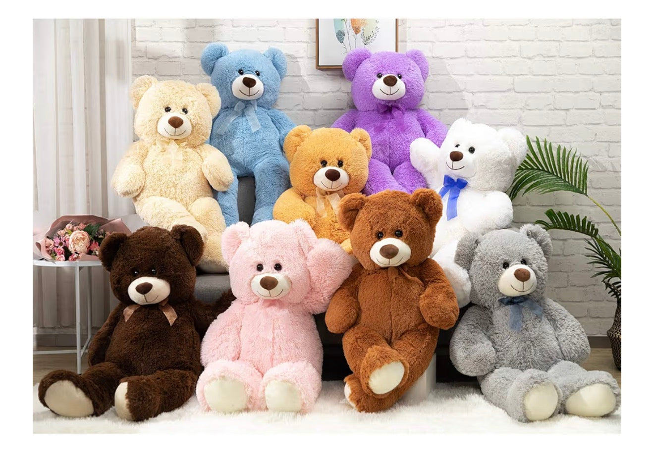 iBonny Giant Teddy Bear, 90cm, Tan Stuffed Animal, Plush, Soft Toy, Love Gift, Child Dolls
