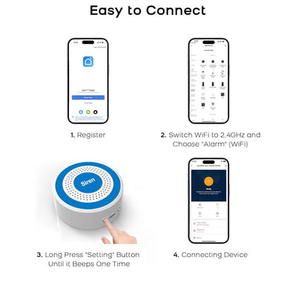 Wireless Home Security Systems– No Monthly Fee, App & Smart Voice Control (Alexa & Google), DIY Installation, Loud Siren, Door/Window & Motion Sensors, Compatible with Smart Life & Tuya Apps