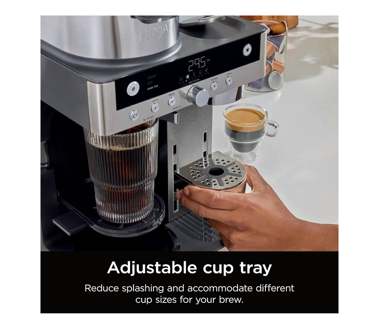 Prestige 2-in-1 Filter Coffee and Pod Capsule Machine with Built-in Milk Frother, Make Lattes, Iced Coffee and Flat Whites, Black CFN802UK