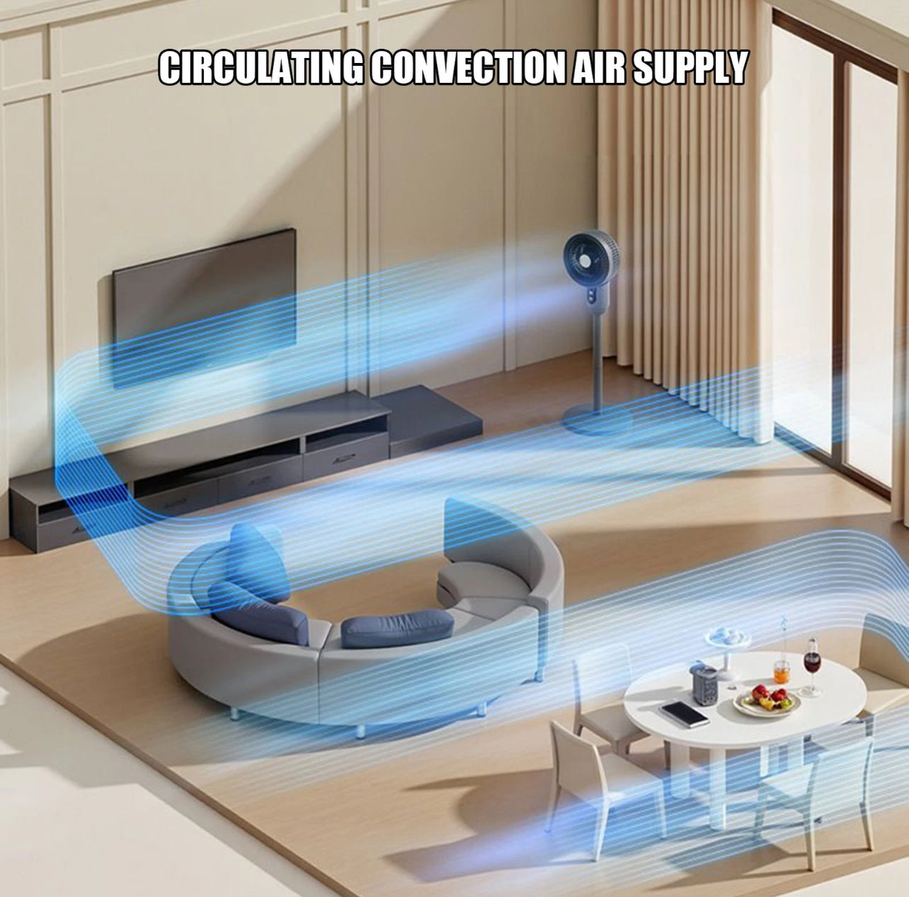 Oscillating Cyclone Pedestal Fan – Adjustable Height & 3 Speeds | Powerful Cooling for Home or Office
