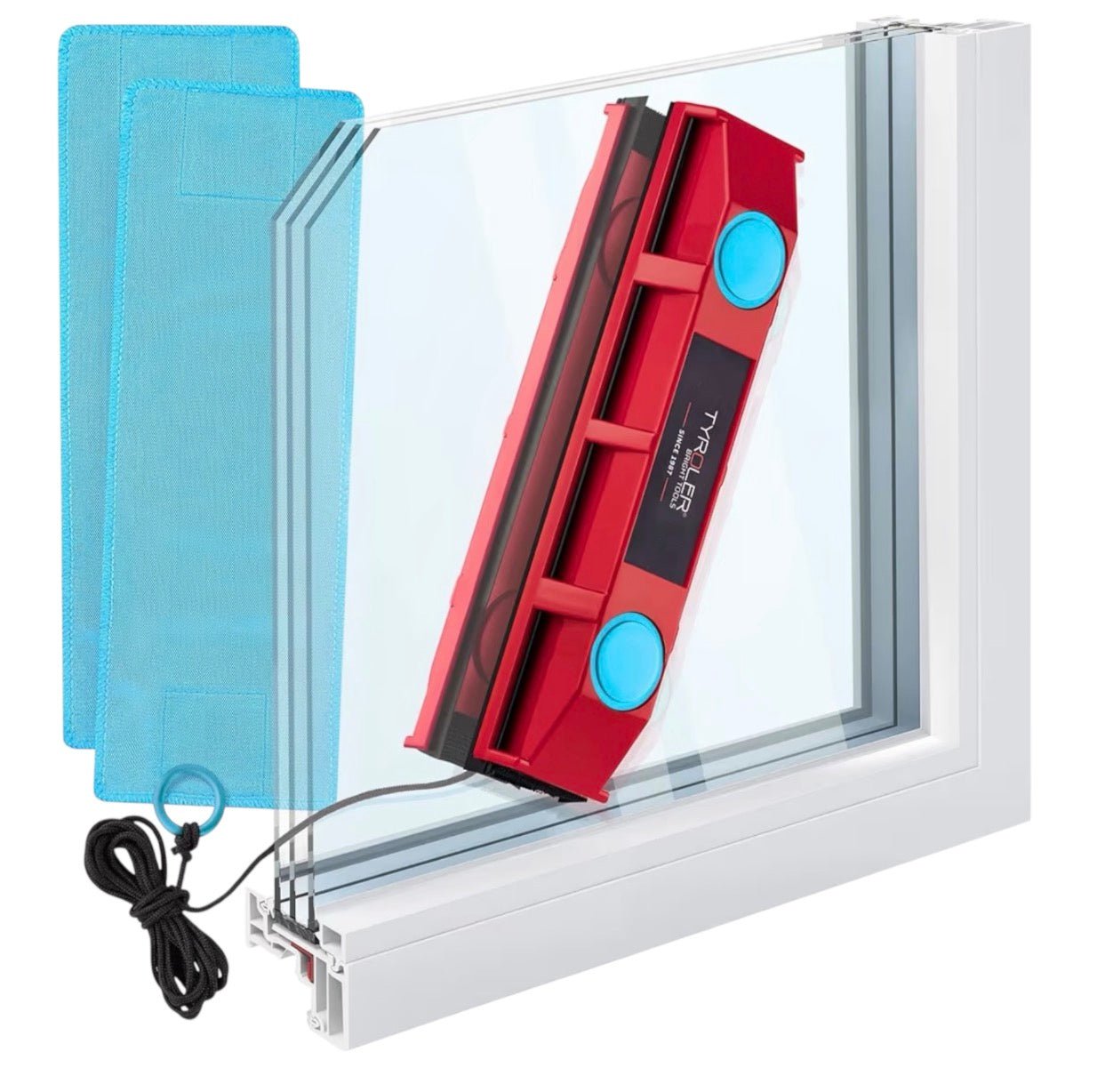 Tyroler Glider D-3 Magnetic Window Cleaner for Double Glazing UK | Magnet Window Cleaners for Double Glazed Windows 20-28mm Only