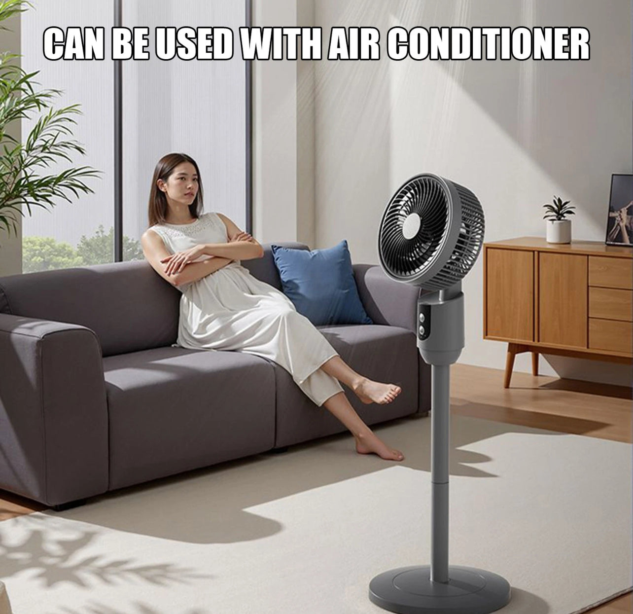 Oscillating Cyclone Pedestal Fan – Adjustable Height & 3 Speeds | Powerful Cooling for Home or Office