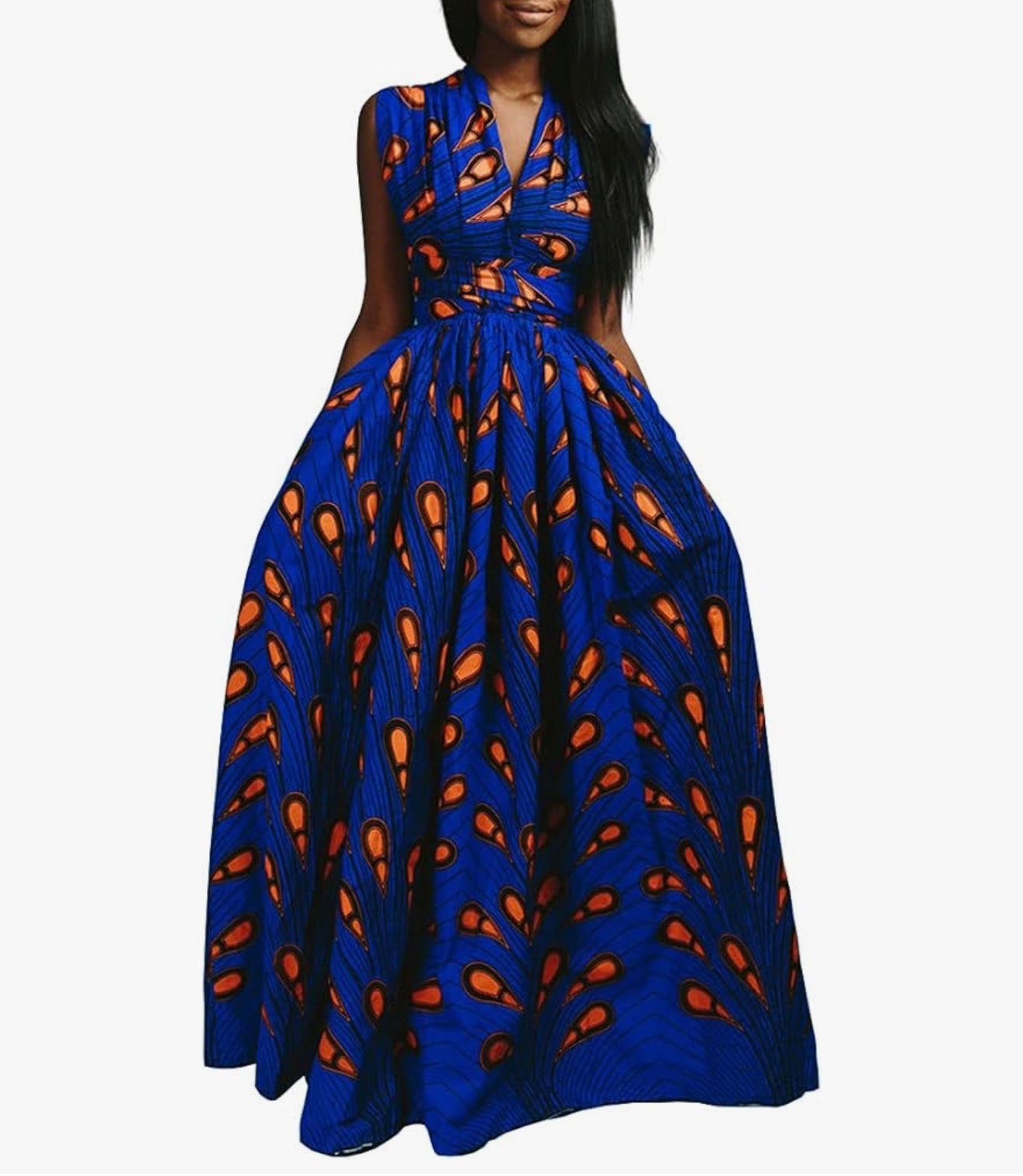 OLIPHEE Women's African Boho Dress Vintage Floor Length High Waist Multiway Bandage Dress Ethnic Costume (Delivered within 2-3 weeks from the day of purchase)