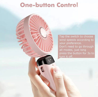 Portable Hand-Held Mini Folding Desk Fan – USB Rechargeable | Compact Cooling for Home, Office & Travel (UK)