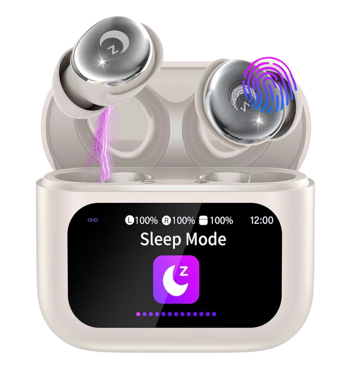 Wireless Earbuds Bluetooth 5.4 Smart Touch Screen 48H Playtime IPX7