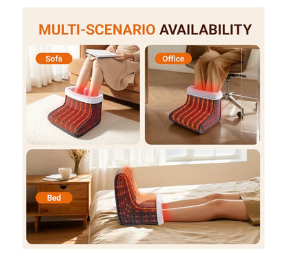 ALLJOY Electric Foot Warmer for Men and Women, Heated Feet Warmer for Cold Feet 6 Heat Levels & 90Mins Auto Off, Christmas Gifts Fast Heating Pad Foot Warmer with Removable Lining Machine Washable