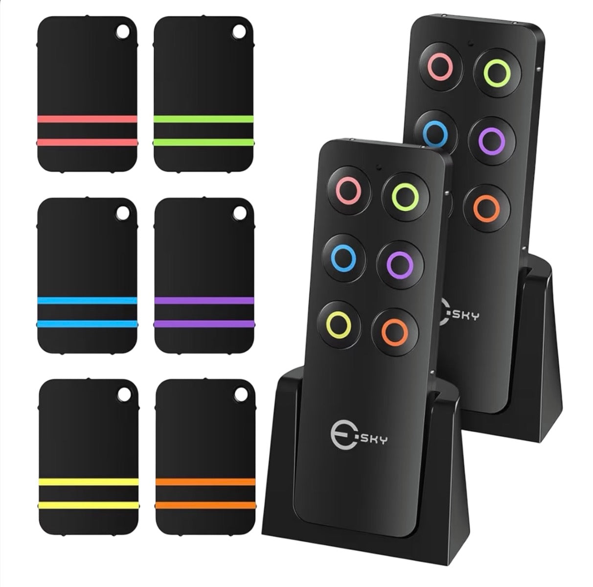 Esky Key Finder, key tracker with Backup RF Transmitter, Wireless RF Item Locator, Wireless key finder locator with keyring, phone finder, Pet Tracker, Great Gifts for Father Mother birthday Christmas