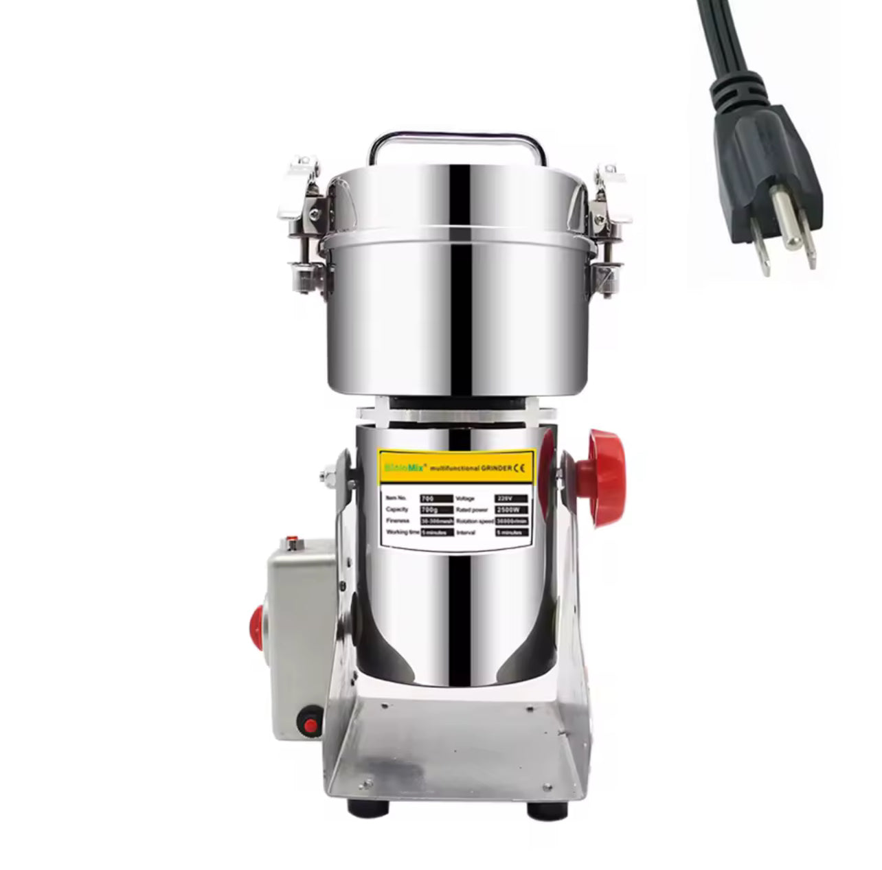 BioloMix Dry Food Grinder Mill – 700g/800g Capacity, High-Speed Grain, Spice, Herb, Cereal & Coffee Grinder