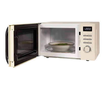 Russell Hobbs Digital Microwave 20L 800W in Cream with 5 Power Levels, Pull Handle Door & Button Control, Clock & Timer, Automatic Defrost, Easy Clean, 8 Auto Cook Menus RHMD818C