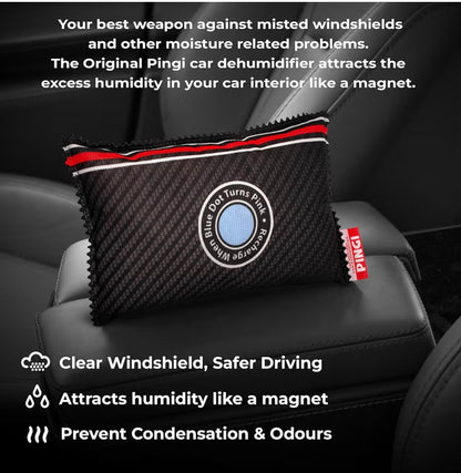 Pingi Reusable Car Dehumidifier Bags (4 x 350g) - Moisture Condensation Damp Absorber for Car & Home, 100% Leakproof & Reusable, Microwave Rechargeable Dehumidifier for Cars