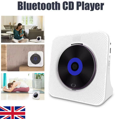 Rechargeable Bluetooth Portable CD Player – Personal Music Player for Car and Home, UK Version