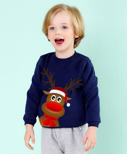 LXKA Boys Kids Christmas Jumper Sweatshirt Xmas Jumpers Reindeer Snowmen Santa Long Sleeve Tops Cotton T-Shirts Toddler Crew Neck Casual Winter Clothes Age 1-7 Years