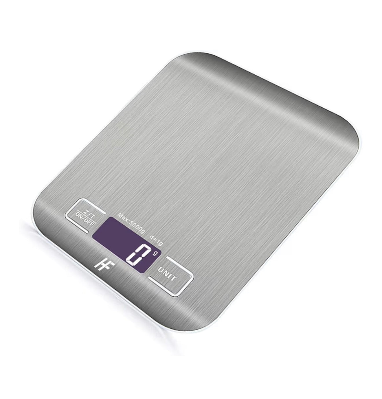 HomeFashion 5kg 1g 11lb Digital Kitchen Scales Food Scale with stainless steel Platform Electronic Cooking Backlit LCD Display Multifunction for Home and Office Use