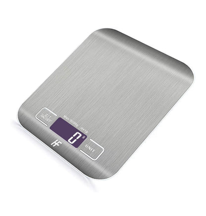 HomeFashion 5kg 1g 11lb Digital Kitchen Scales Food Scale with stainless steel Platform Electronic Cooking Backlit LCD Display Multifunction for Home and Office Use