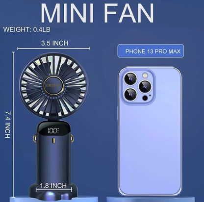 Portable Hand-Held Mini Folding Desk Fan – USB Rechargeable | Compact Cooling for Home, Office & Travel (UK)