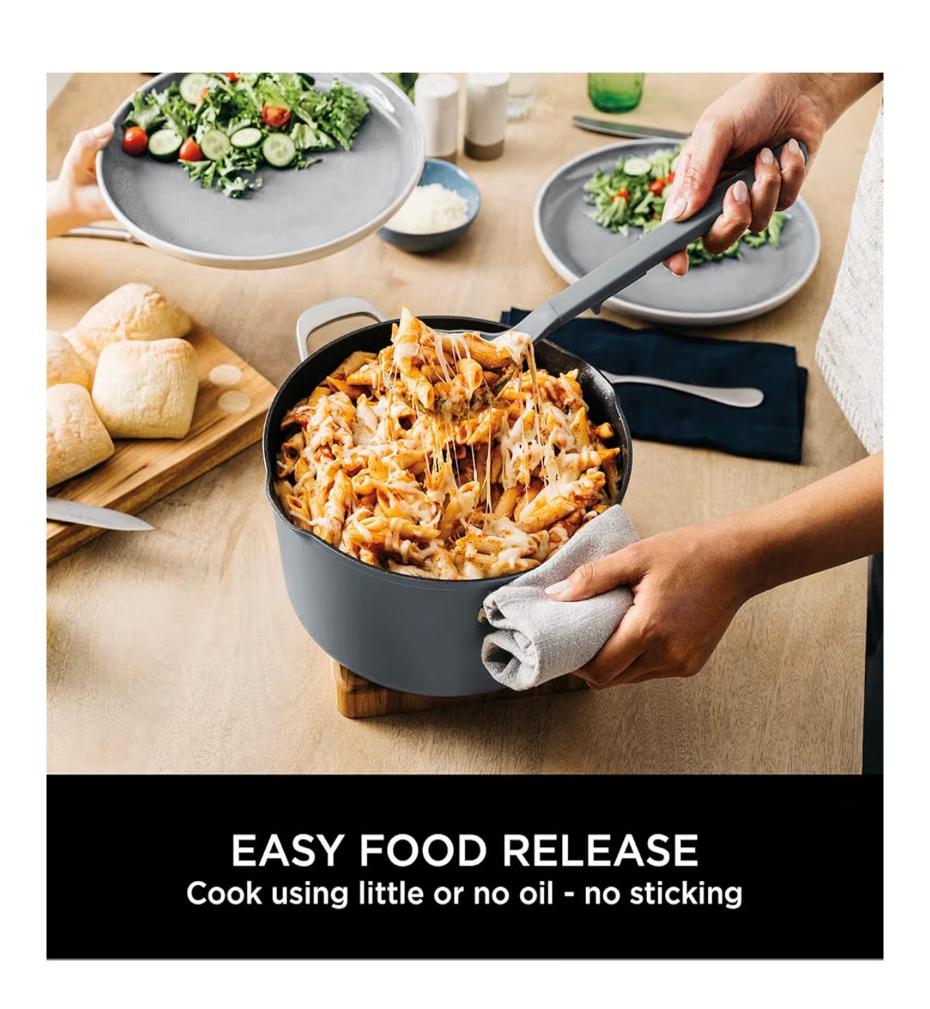 Foodi 8-in-1 PossiblePot with ZEROSTICK, Roasting/Steaming Rack, Strainer, Utensil, Glass Lid, 6.6L, Induction Compatible, Oven Safe to 260°C, Sea Salt Grey CW202GYUK