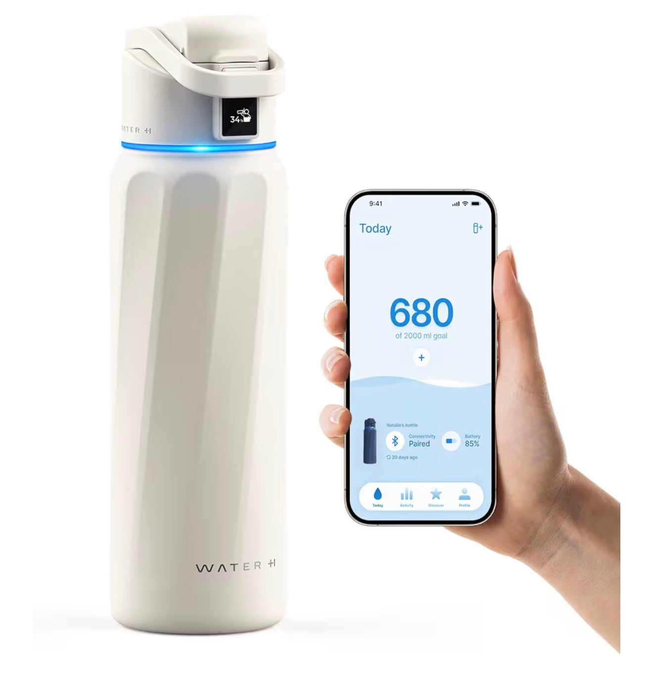 Boost Smart Water Bottle that Reminds You to Drink, 24oz BPA-Free Stainless Steel Vacuum Insulated Bottle, Wide Mouth Water Tracker Bottle with APP, Ideal for Christmas, Thanksgiving Day