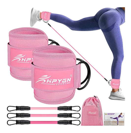 HPYGN Ankle Resistance Bands with Cuffs, Ankle Bands for Working Out, Resistance Bands for Leg Butt Training Gym Equipment for Kickbacks Hip Gluteus Training Exercises, Ankle Strap with Exercise Bands