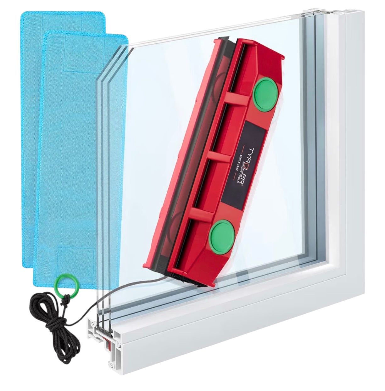 Tyroler Glider D-3 Magnetic Window Cleaner for Double Glazing UK | Magnet Window Cleaners for Double Glazed Windows 20-28mm Only
