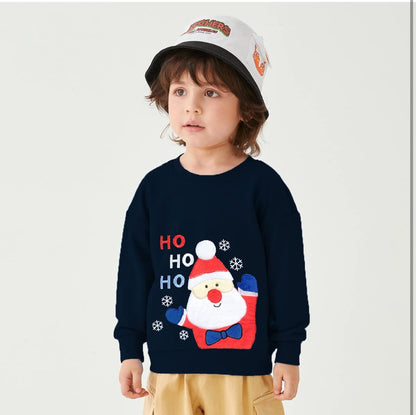 EULLA Boys Christmas Jumper Reindeer Sweatshirt Gift Kids Long Sleeve Dinosaur Tee Shirt Tops Crew Neck Pullover Hoodies Casual Outfit Clothes Age 1-7 Years