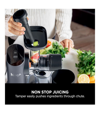 Cold Press Juicer Machine with 700ml Jug & 1.1L Pulp Container, Make Fresh Juices, Drinks & Wellness Shots, Compact, Dishwasher Safe & Removeable Parts, Grey JC151UK