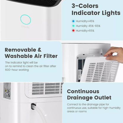 25L Dehumidifier & Air Purifier with Humidistat & LCD Display – Ideal for Home & Laundry Use (UK Plug)
