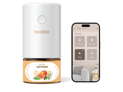 Essential Oil Diffuser Waterless Ultrasonic Smart Wi-Fi SF101S - 100% Plant-Based, LED Light, Adjustable Modes, 100㎡ Covers, 120-Day Scent - Air Freshener & Aromatherapy