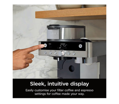 Prestige 2-in-1 Filter Coffee and Pod Capsule Machine with Built-in Milk Frother, Make Lattes, Iced Coffee and Flat Whites, Black CFN802UK