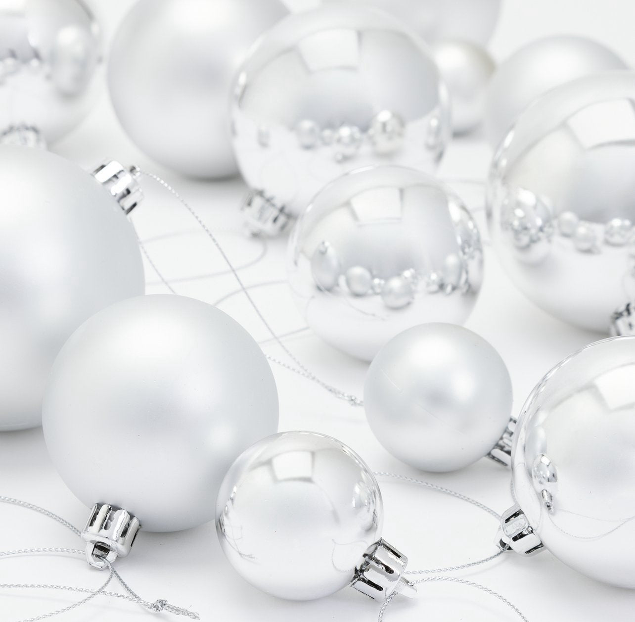 Pack Of 49 Christmas Baubles -
Silver