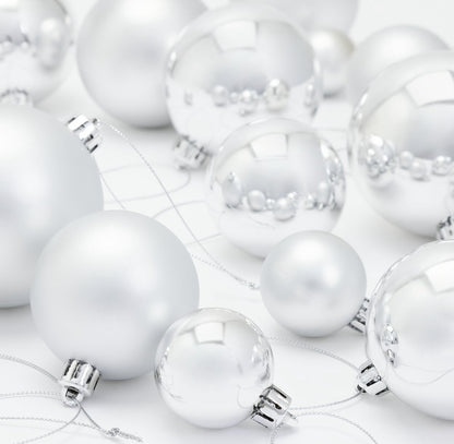 Pack Of 49 Christmas Baubles -
Silver