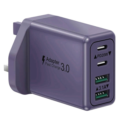 40W 4-Port USB-C Fast Charger Plug UK PD QC Multiport Wall Adapter