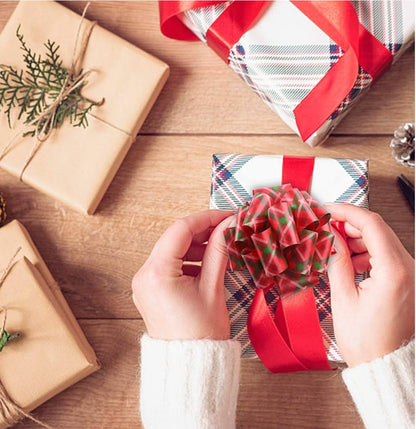 12pcs Christmas Pull Bows for Presents Pull Bows with Ribbon 5” Wrapping Butterfly Xmas Flower Gift Wrapping Pull Bow Car Decoration for Presents Gift Basket Bag Wedding Gift Baskets Decoration