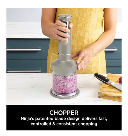 Foodi 3-in-1 Hand Blender, Hand Mixer & Chopper with Gradual Start, 2 Blending and 5 Mixing Speeds to Chop, Mix, Knead, Blend and more, Dishwasher Safe Parts, 850W, Stone Gold CI100UKSTGD
