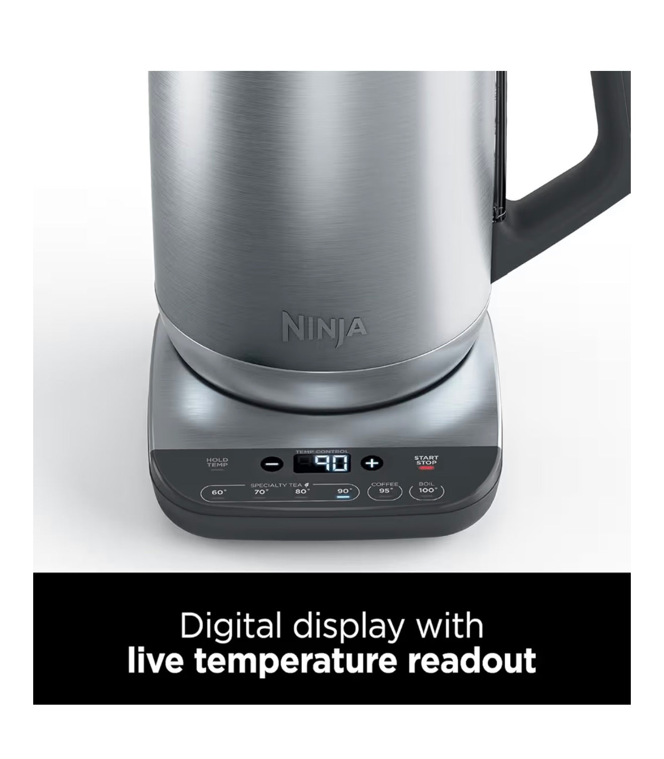 Perfect Temperature Kettle, 1.7L, with Temperature Control, LED Display, Easy to Use Kettle with Rapid Boil and Temperature Hold, Stone/Gold KT201UKSTGD