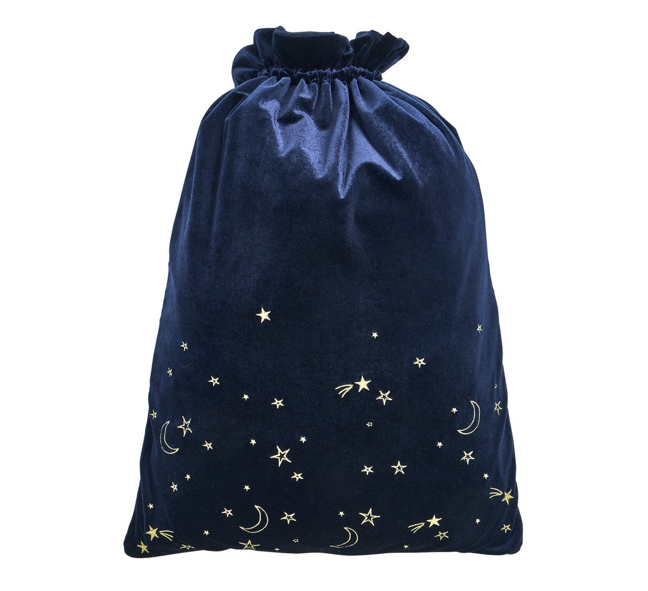 Gold Moons and Stars Navy Christmas Sack