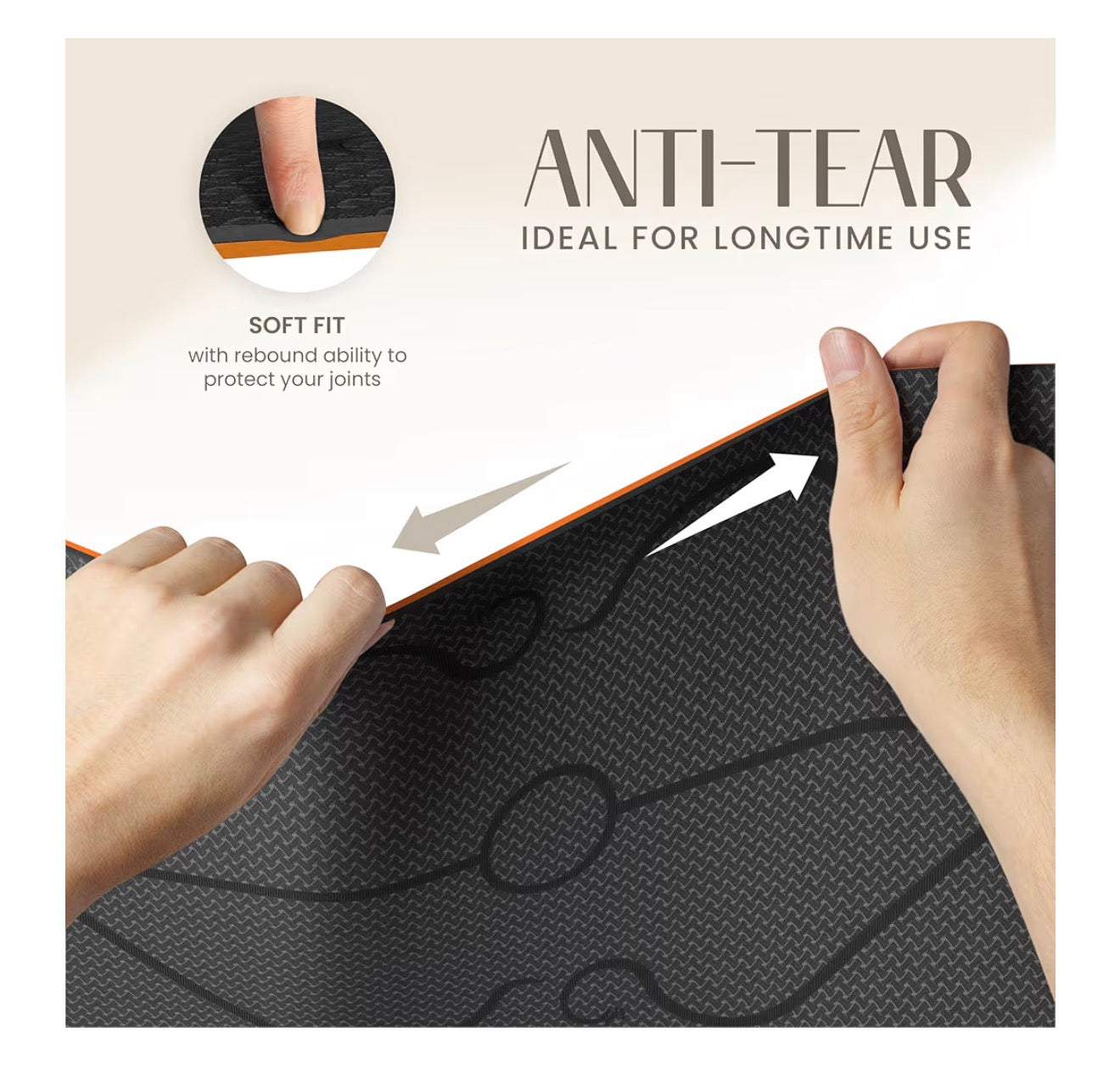 Yogii Yoga Mat - Non-Slip 6mm Thick TPE & Travel-friendly Yoga Mat - Perfect for Home & Gym Exercise Fitness & Pilates - With Laser Alignment Guides for Men & Women