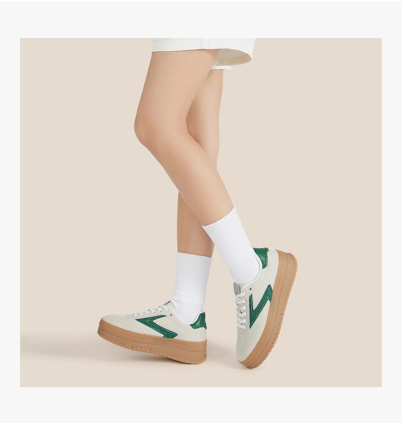 LUCKY STEP Women's Platform Sneakers Gum Sole Suede Casual Classic Retro Rubber Thick Sole Trendy Fashion Tennis Walking Shoes